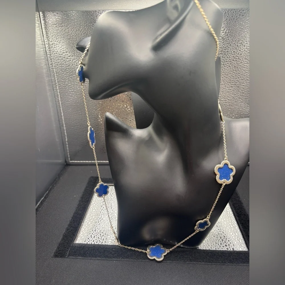 Elegant Lapis Blue and Gold Necklace